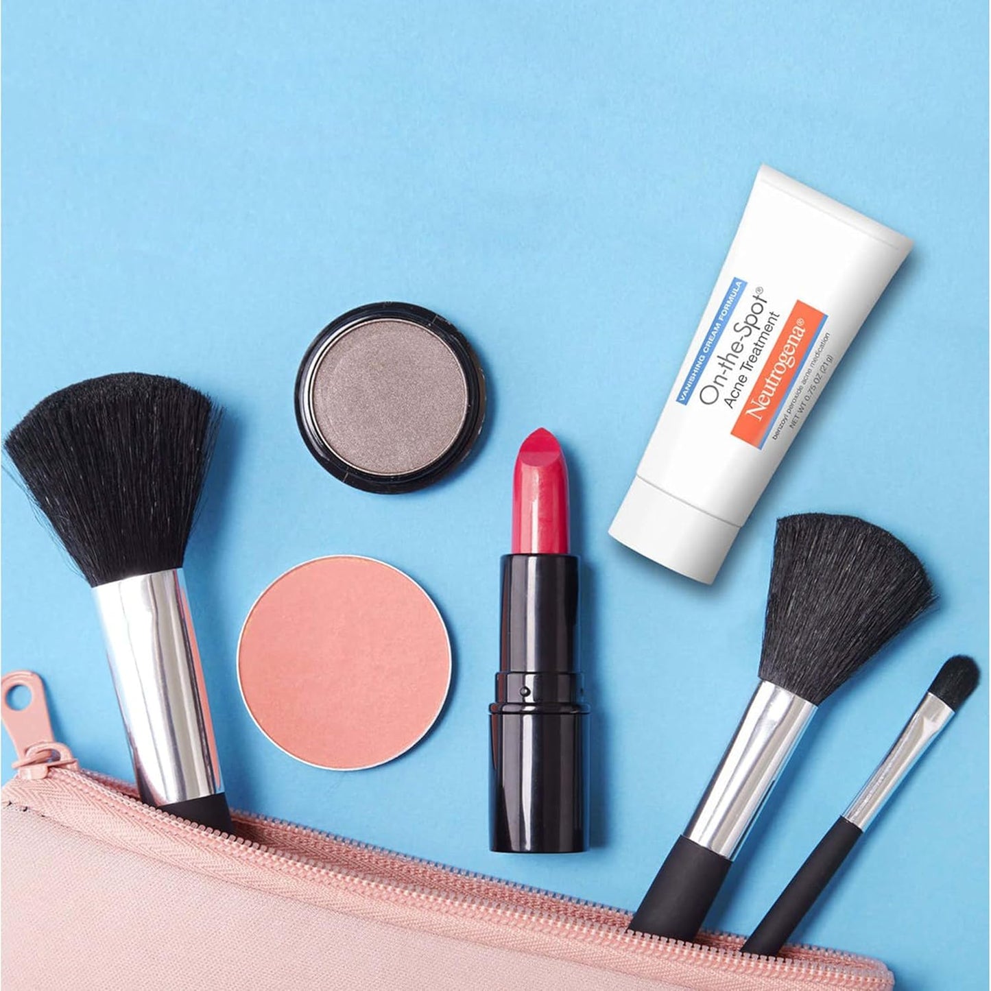 On-The-Spot Acne Spot Treatment Cream with 2.5% Benzoyl Peroxide, Gentle Face Blemish Medicine for Acne-Prone Skin, Vanishing Formula, Clinically Proven Day-1 Results, 0.75-Ounce Tube