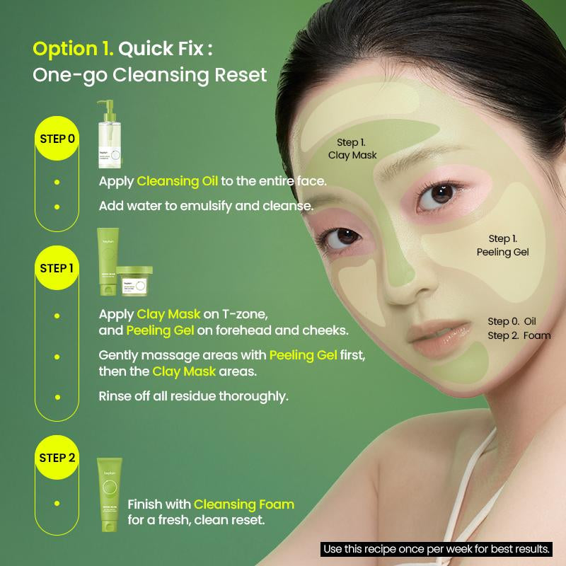 [Beplain Official] Ultimate Cleansing Reset Skin Detox Recipe Mung Bean Oil + Foam+ Peeling Gel+ Clay Mask Skin Repair Nourishing Gentle Cleanser